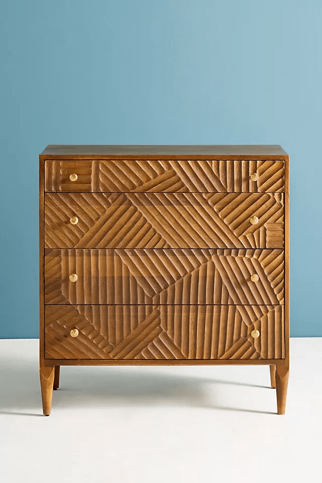 Exquisite Hand Carved Wooden Dresser | Traditional Indian Style Ornamental Chest for Bedroom Storage | Perfect for Home Decor & Master Bedroom Organization