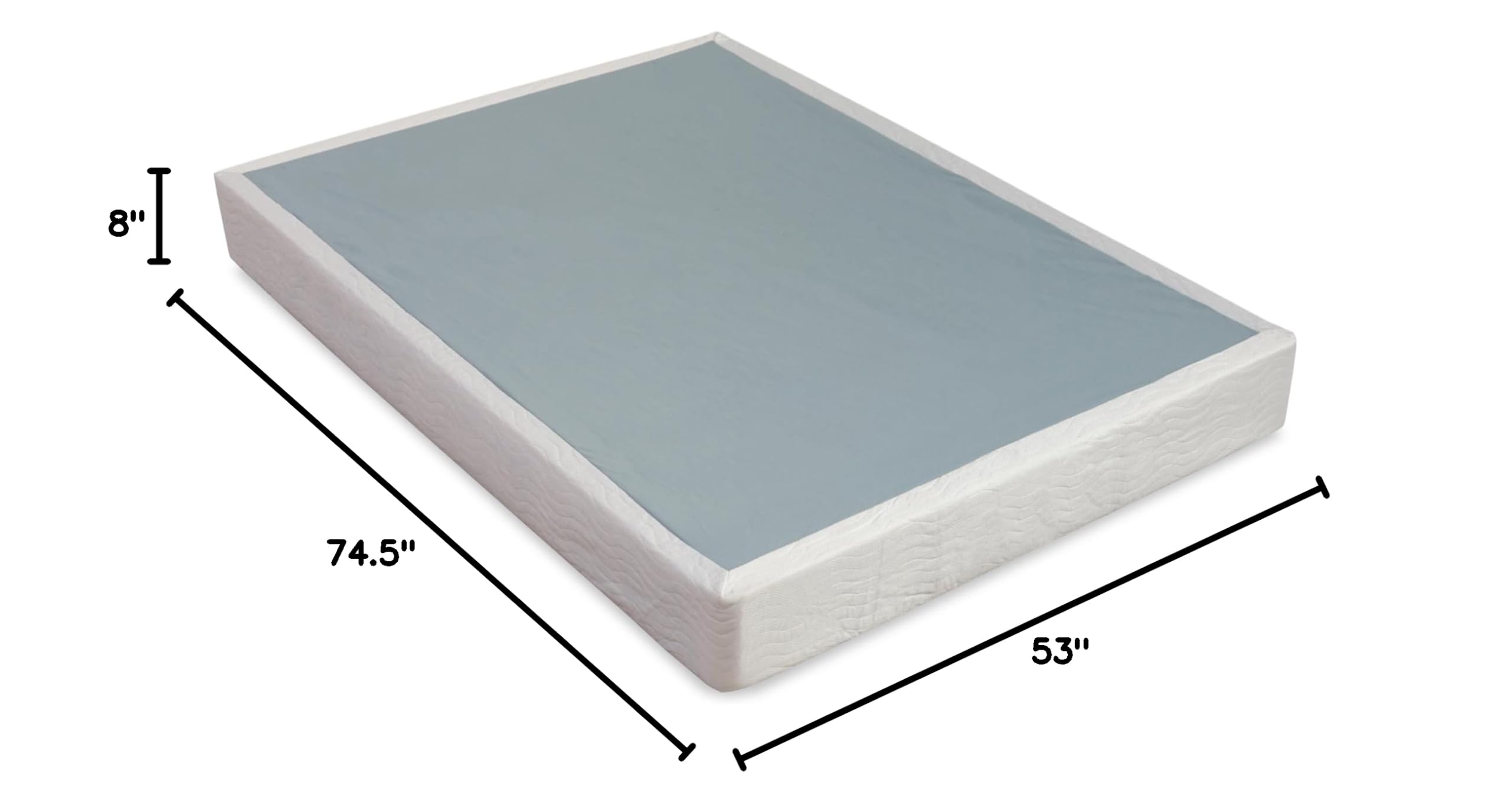 8-Inch Sturdy Box Spring Coil for Mattress Support - Durable & Easy to Assemble Natural Wood Foundation - Full Size Bed Frame - White - Perfect for Bedroom, Guest Room & Dormitory Use
