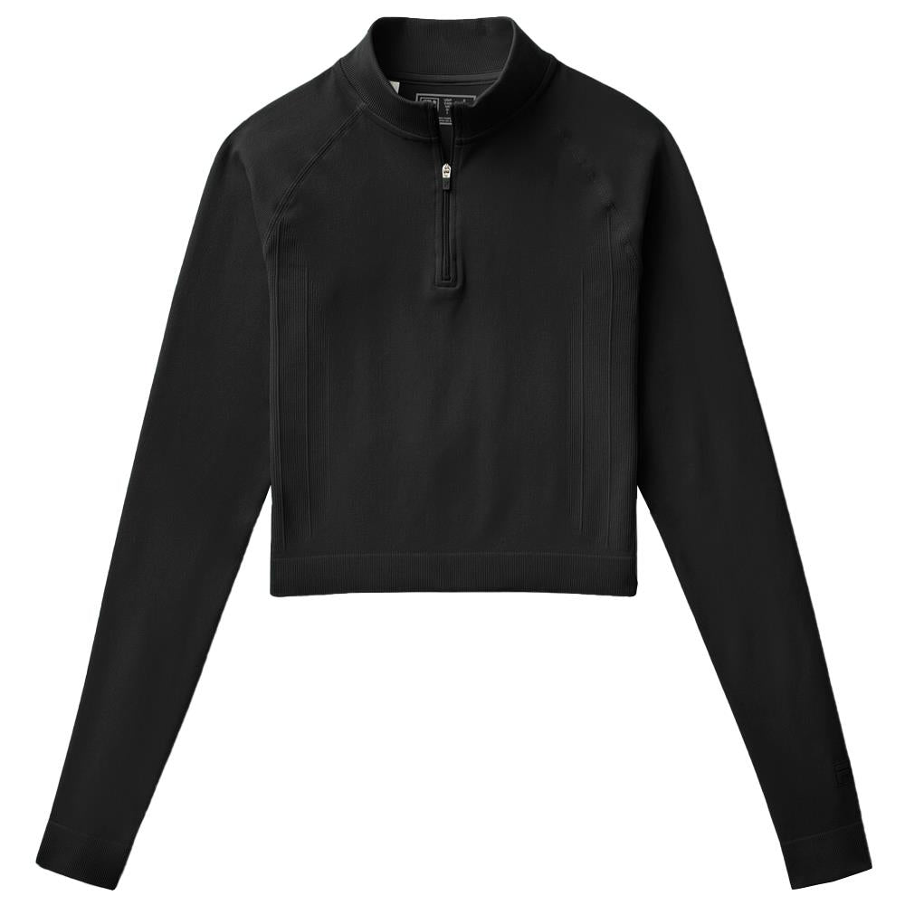 Fila Women's Casa Breakpoint Seamless Quarter Zip Pullover - Black Athletic Top for Running, Yoga & Casual Wear