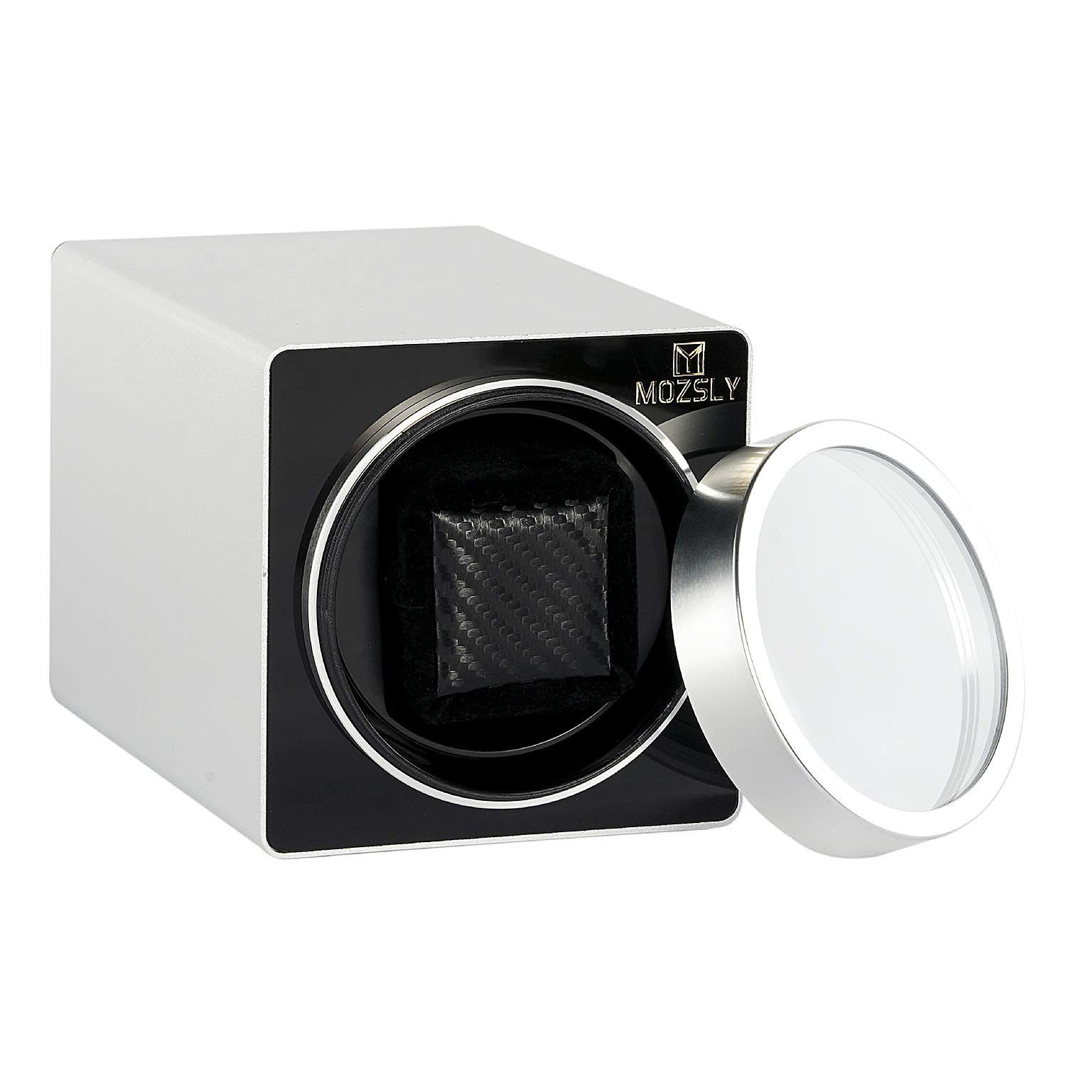 MOZSLY Single Watch Winder for Automatic Watches - 12 Rotation Modes, Ultra Quiet Motor, Premium Metal Case - Perfect for Watch Collectors & Luxury Timepiece Storage at Home/Office