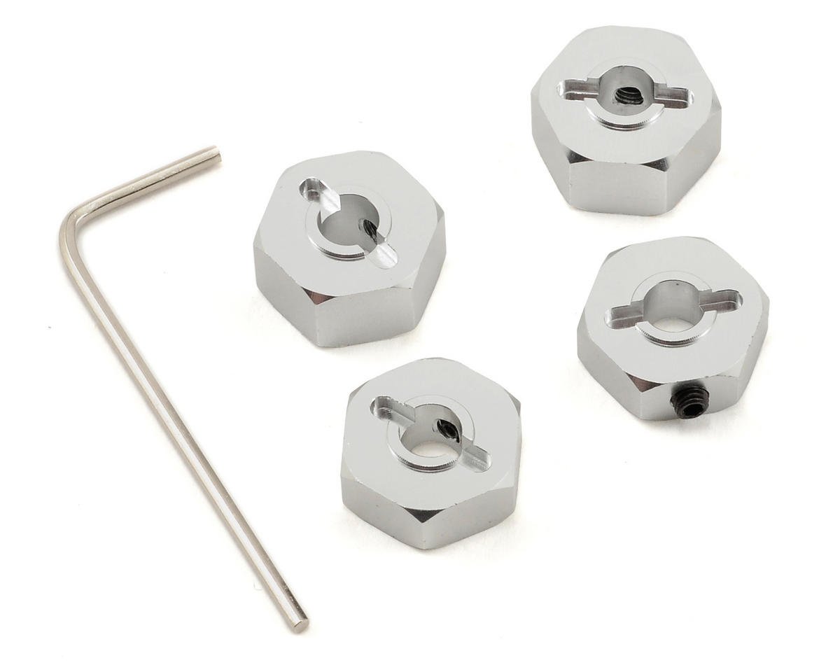 ST3654-14S 14mm Silver Wheel Hex Adapter Clamp - Compatible with RC Cars, Drones, and DIY Projects - Durable Metal Construction for Secure Fastening