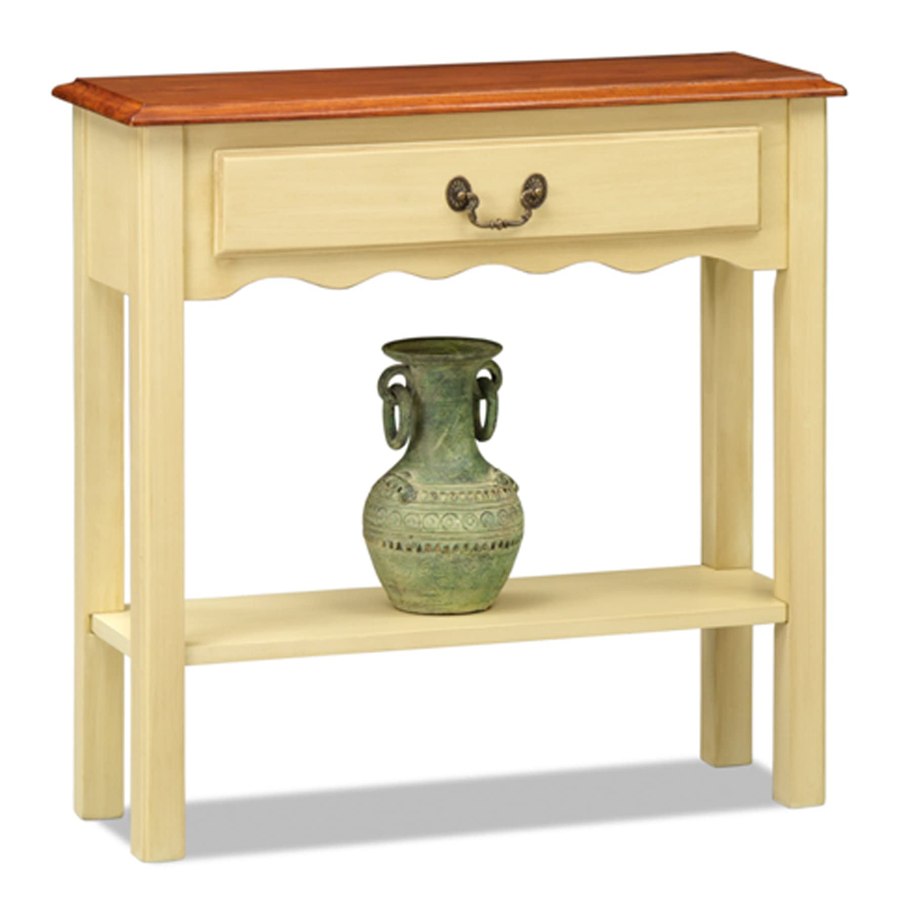 Leick Wave Hall Console Table with Ivory Finish - Elegant Entryway Furniture for Foyer, Living Room & Home Decor