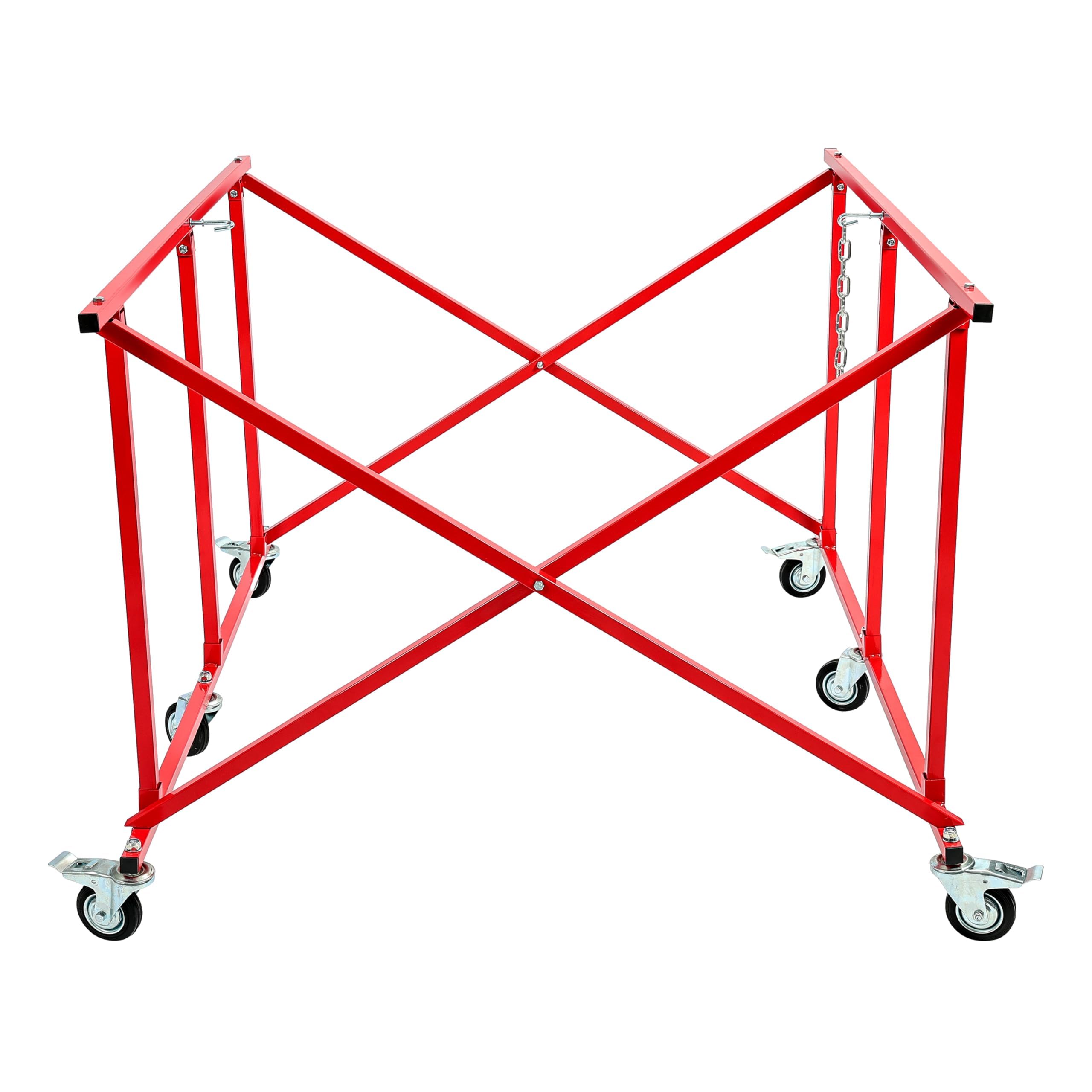 HECASA 800 lbs Folding Pick Up Bed Dolly - Heavy Duty Truck Bed Cart Lifter for Auto Body Work | Powder Coated Red | Perfect for Moving Large Items, Automotive Repairs & Workshop Use
