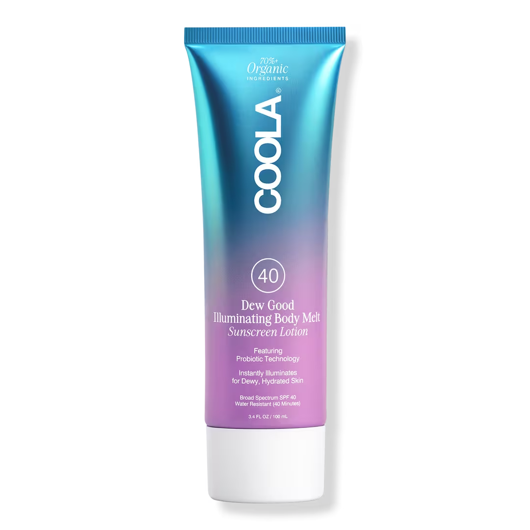 COOLA Dew Good Illuminating Body Melt Lotion SPF 40 - Hydrating Sunscreen with Vitamin C & Antioxidants for Glowing Skin | Perfect for Beach Days, Outdoor Activities & Daily Sun Protection