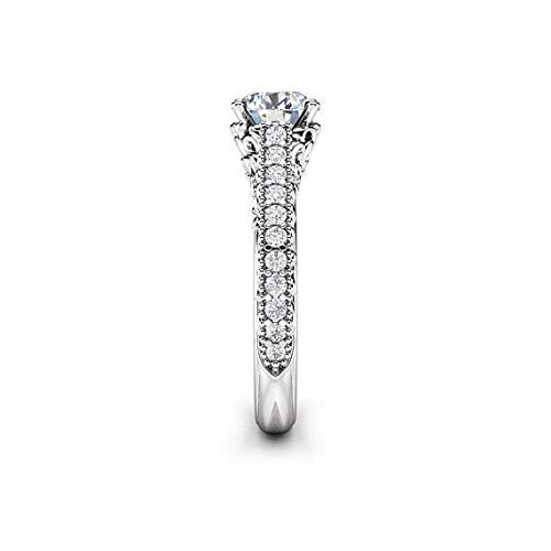 3 Carat Cubic Zirconia Diamond Ring for Women - Vintage Halo Engagement Ring, Wedding Promise Ring, Elegant CZ Jewelry Gift for Anniversary, Valentine's Day & Special Occasions