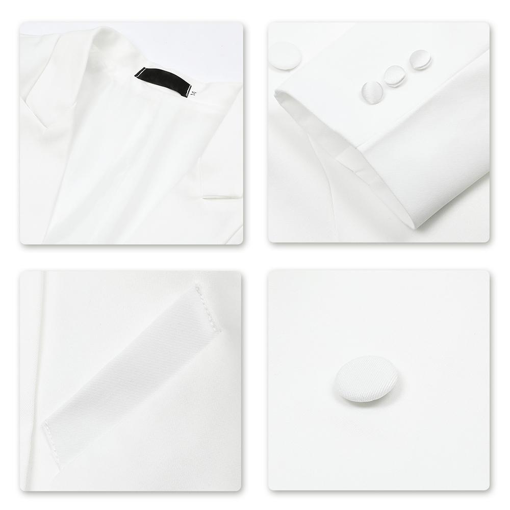 White Swallowtailed 3-Piece Slim Fit Dinner Suit for Men | Formal Tuxedo Set for Weddings, Prom & Black Tie Events