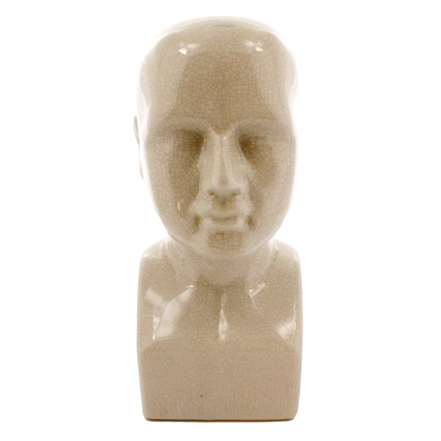 HomArt Large Natural Ceramic Phrenology Head - Decorative Bust for Home Office, Psychology Study & Vintage Collectibles