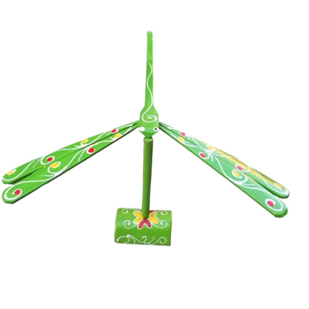 1pc Fairy Garden Miniature Toddler Balance Toy - Montessori Educational Wooden Dragonfly Figurine for Early Childhood Development | Perfect for Preschool Play, Sensory Bins & Nature-Themed Decor