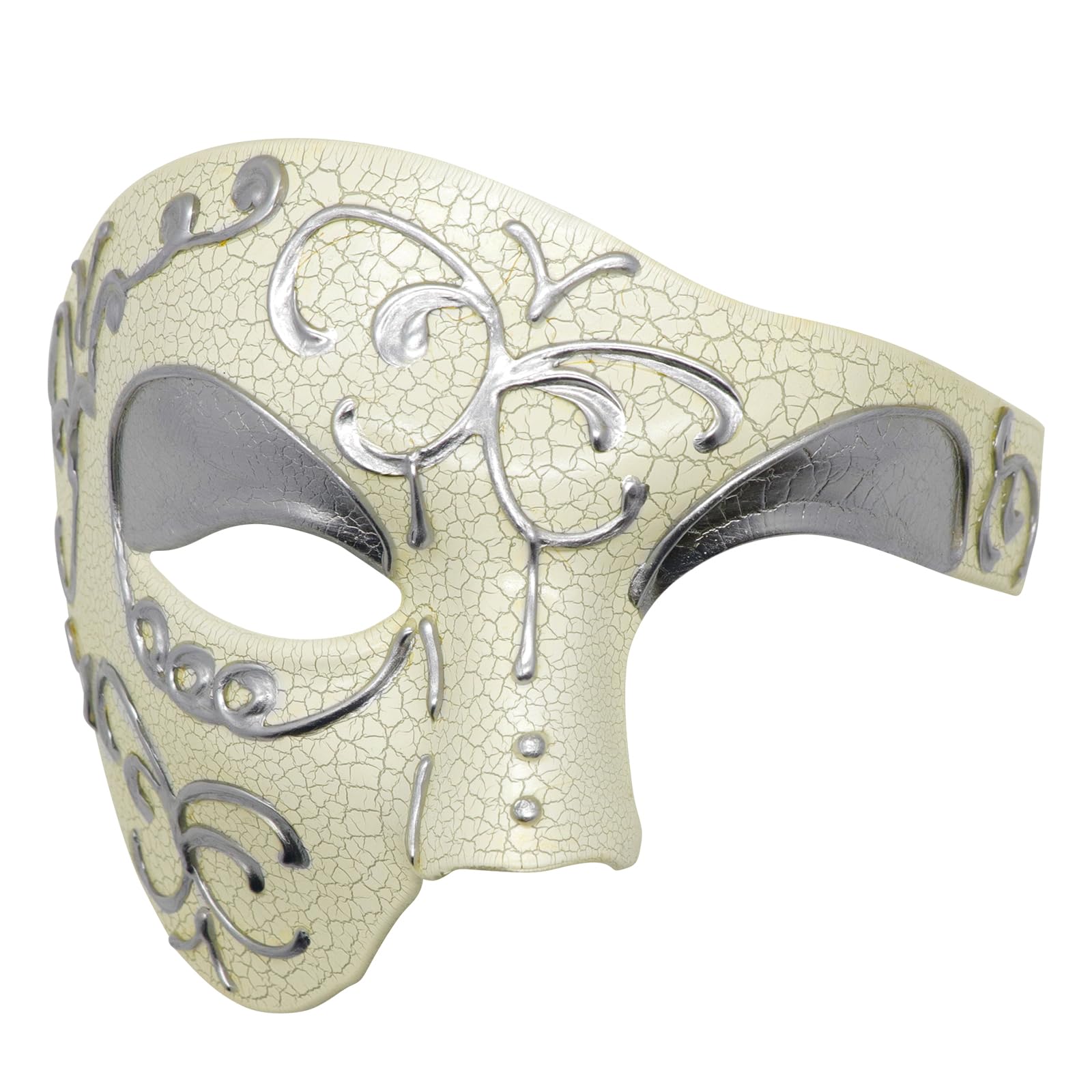 Thmyo Half Face Venetian Carnival Mask - Vintage Phantom of the Opera Design for Men - Perfect for Masquerade Balls, Halloween Costumes & Themed Parties