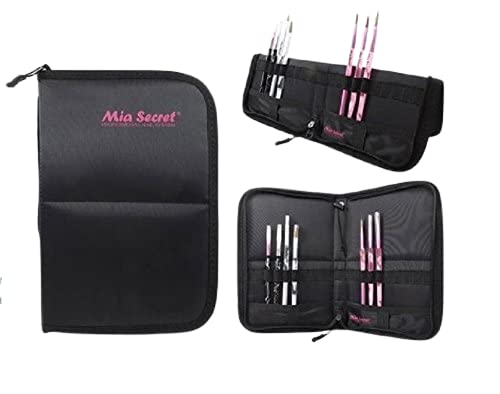Mia Secret Kolinsky Nail Brush Holder - Professional Gel Nail Brush Organizer - Waterproof Nail Brush Storage Bag for Salon & Home Use