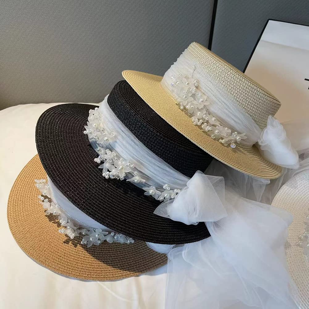 Women's & Men's UV Protection Straw Beach Sun Hat - Summer Fedora Boater Hat for Sun Safety & Style - Perfect for Beach Vacations, Pool Parties & Outdoor Adventures