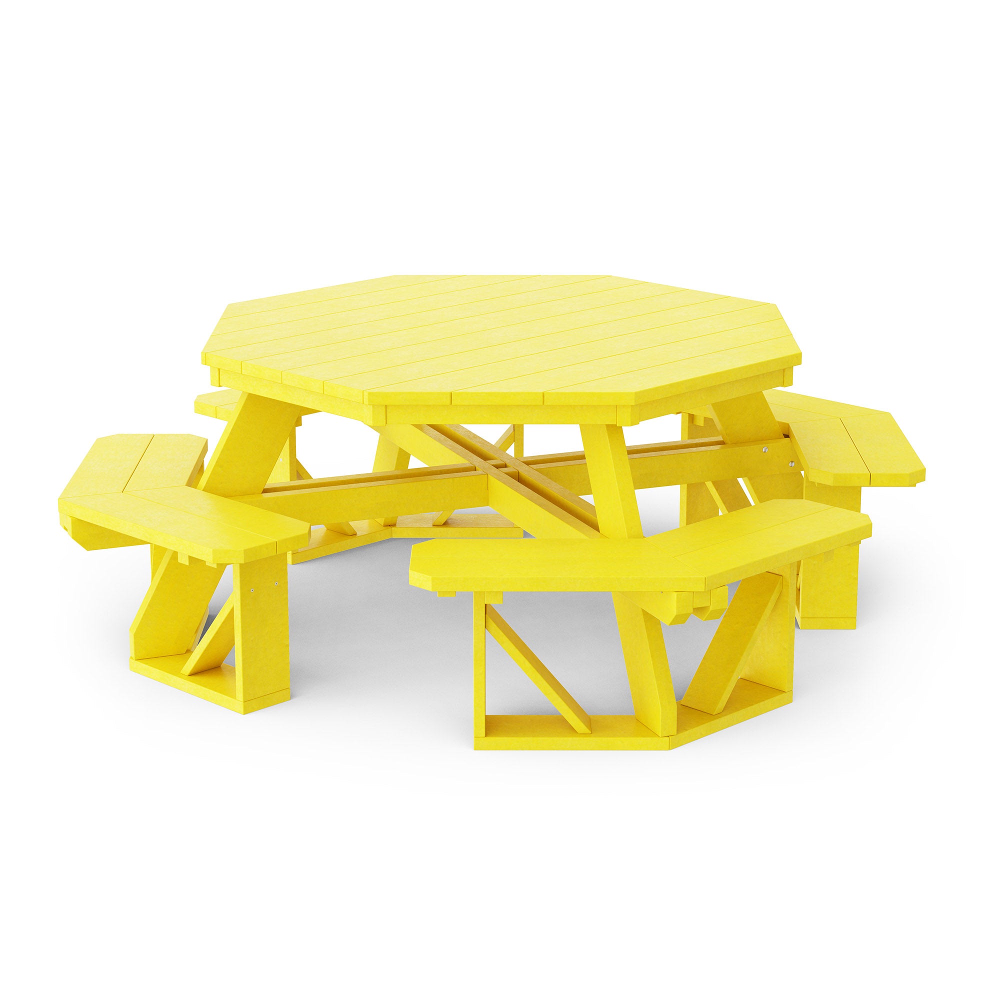 Heritage Octagon Picnic Table - 8-Person Outdoor Dining Set for Backyard, Patio, Garden, Park & Camping - Durable All-Weather Wooden Picnic Bench