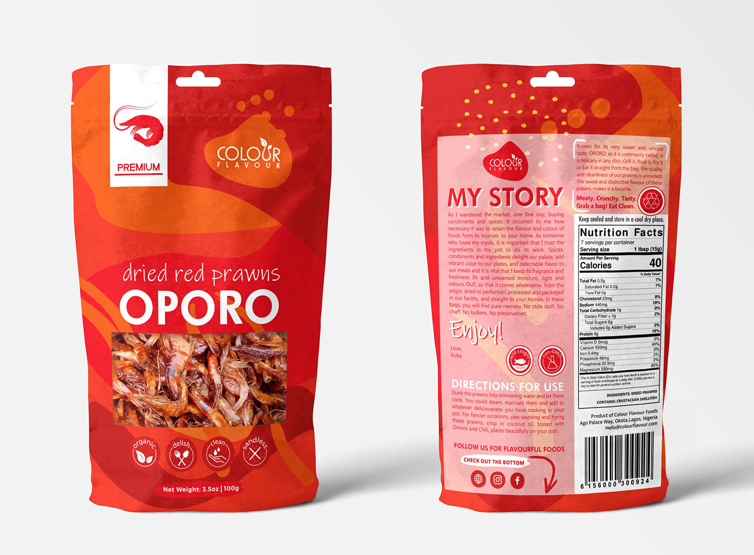 Premium Nigerian Dried Red Prawns 4oz (100g) - All-Natural Organic Seafood Seasoning for Soups, Stews & African Cuisine - High-Quality Dry Shrimp for Cooking, Baking & Flavor Enhancement