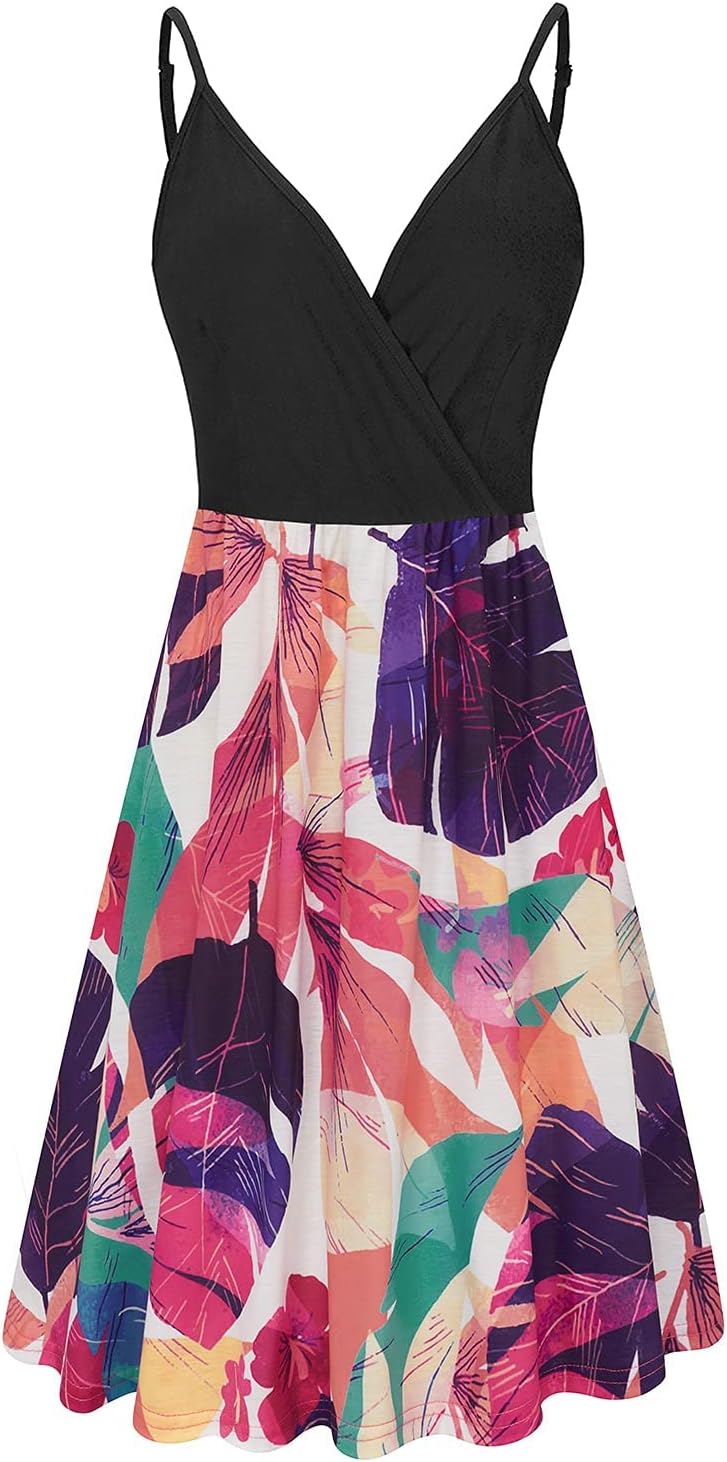 Elegant V-Neck Spaghetti Strap Casual Dress with Pockets - Perfect for Summer Outings, Beach Vacations & Date Nights