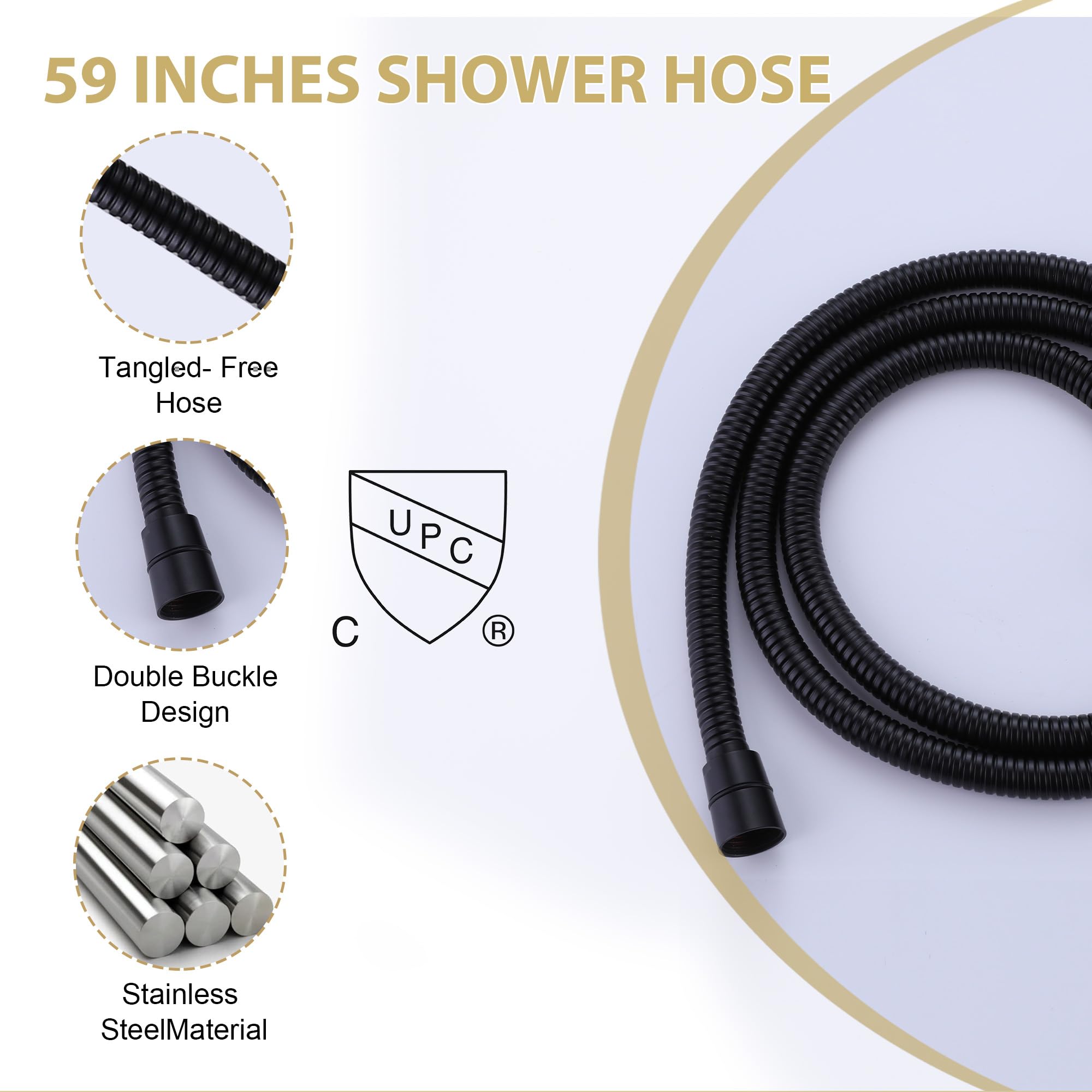 10 Inch Matte Black Shower Faucet Set - Wall Mount Brass Bathroom System with High-Pressure Rain Shower Head & Handheld Spray - Perfect for Modern Bathroom Renovation & Spa-Like Shower Experience
