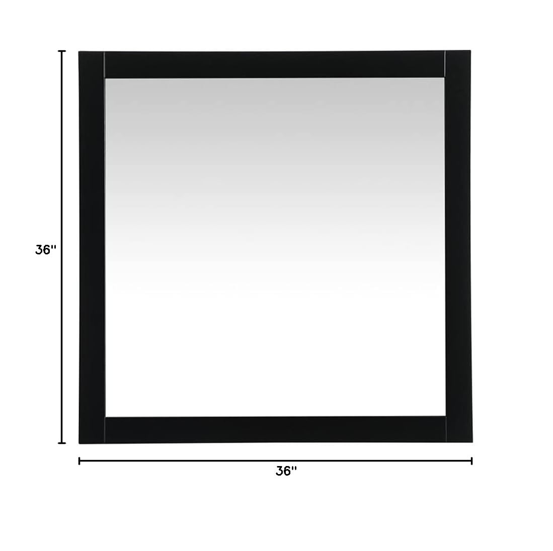 Elegant Black 36x36 Vanity Mirror - MDF & Metal for Bathroom Decor