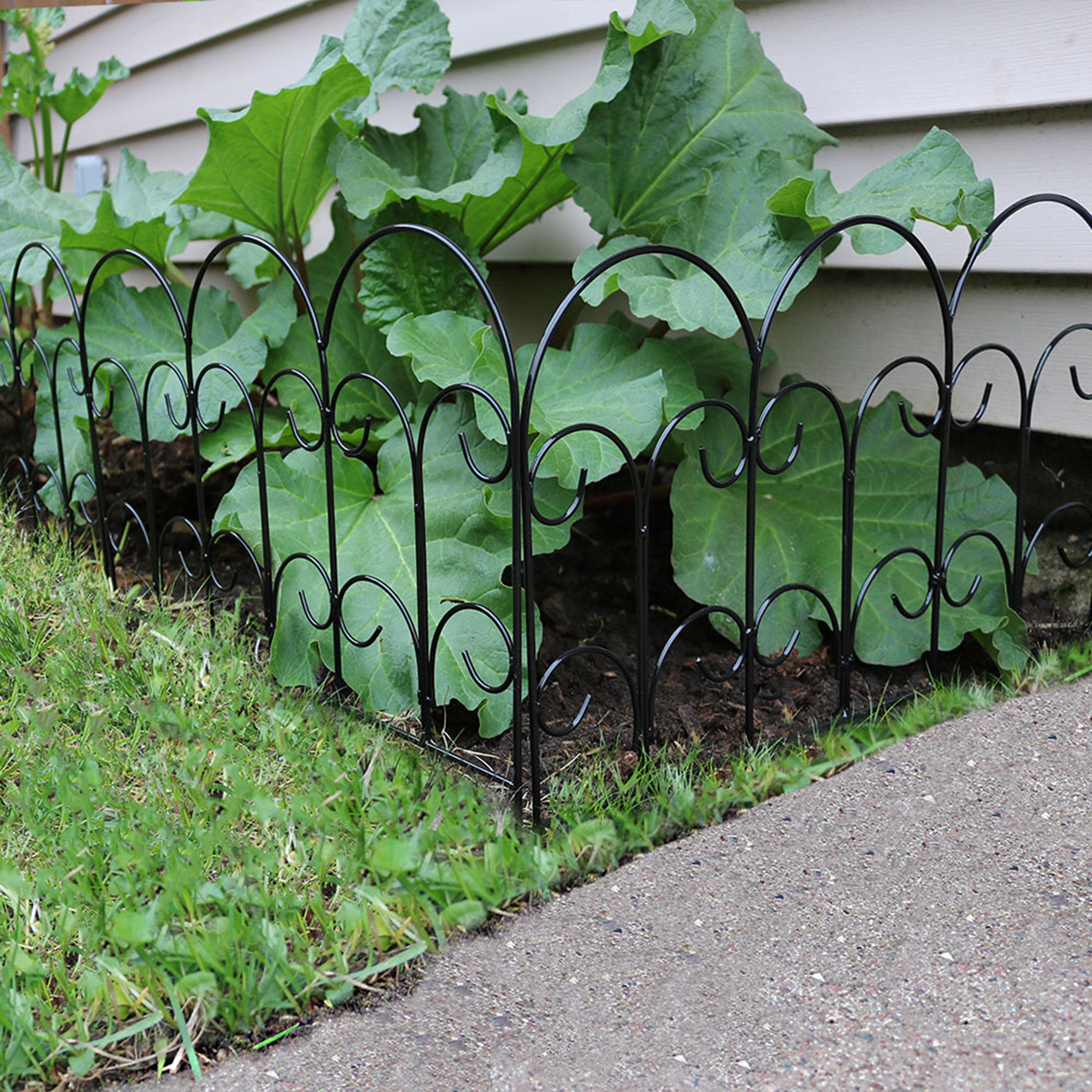 Sunnydaze 5-Piece Victorian Border Fence Set - 7.5 Feet Overall Length - Decorative Garden Edging for Flower Beds, Pathways & Landscaping