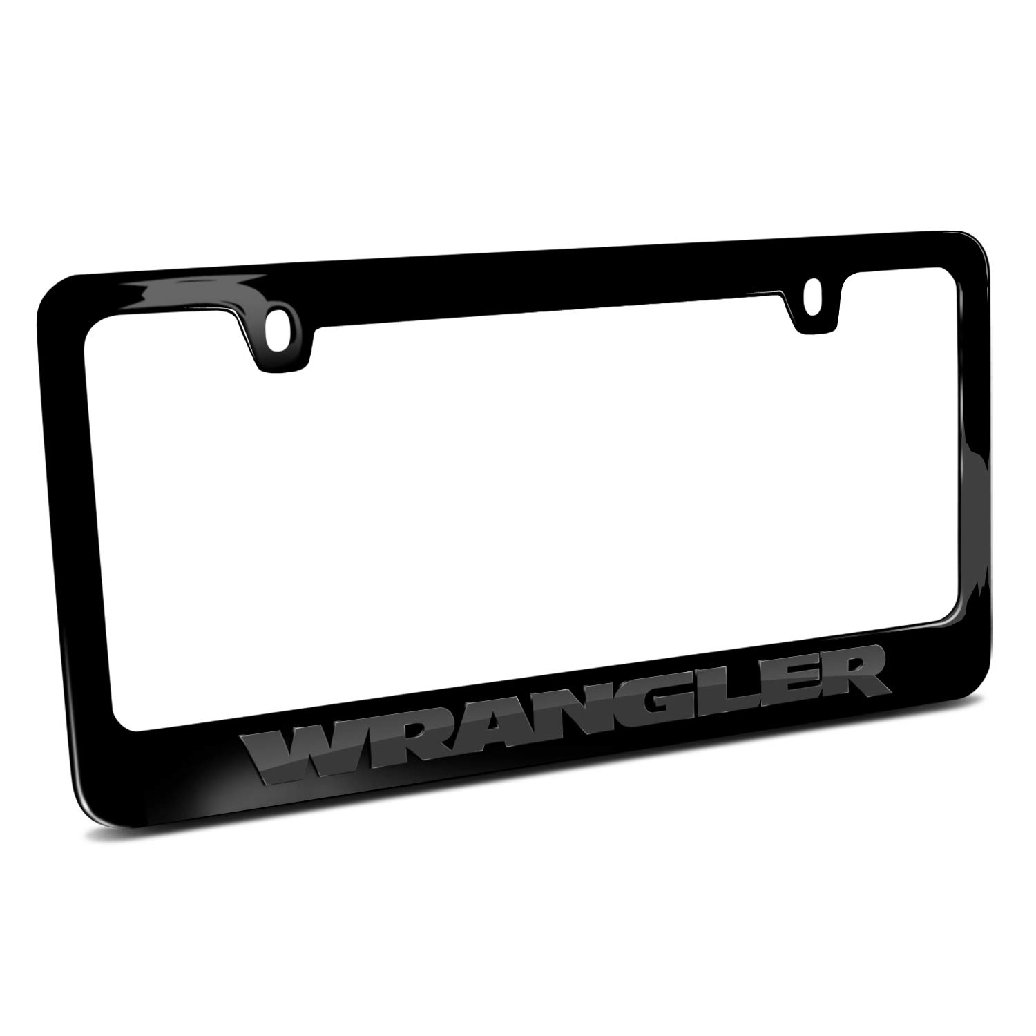 3D Dark Gray Letters on Black Metal License Plate Frame for Jeep Wrangler - Perfect for Off-Roading & Custom Car Accessories
