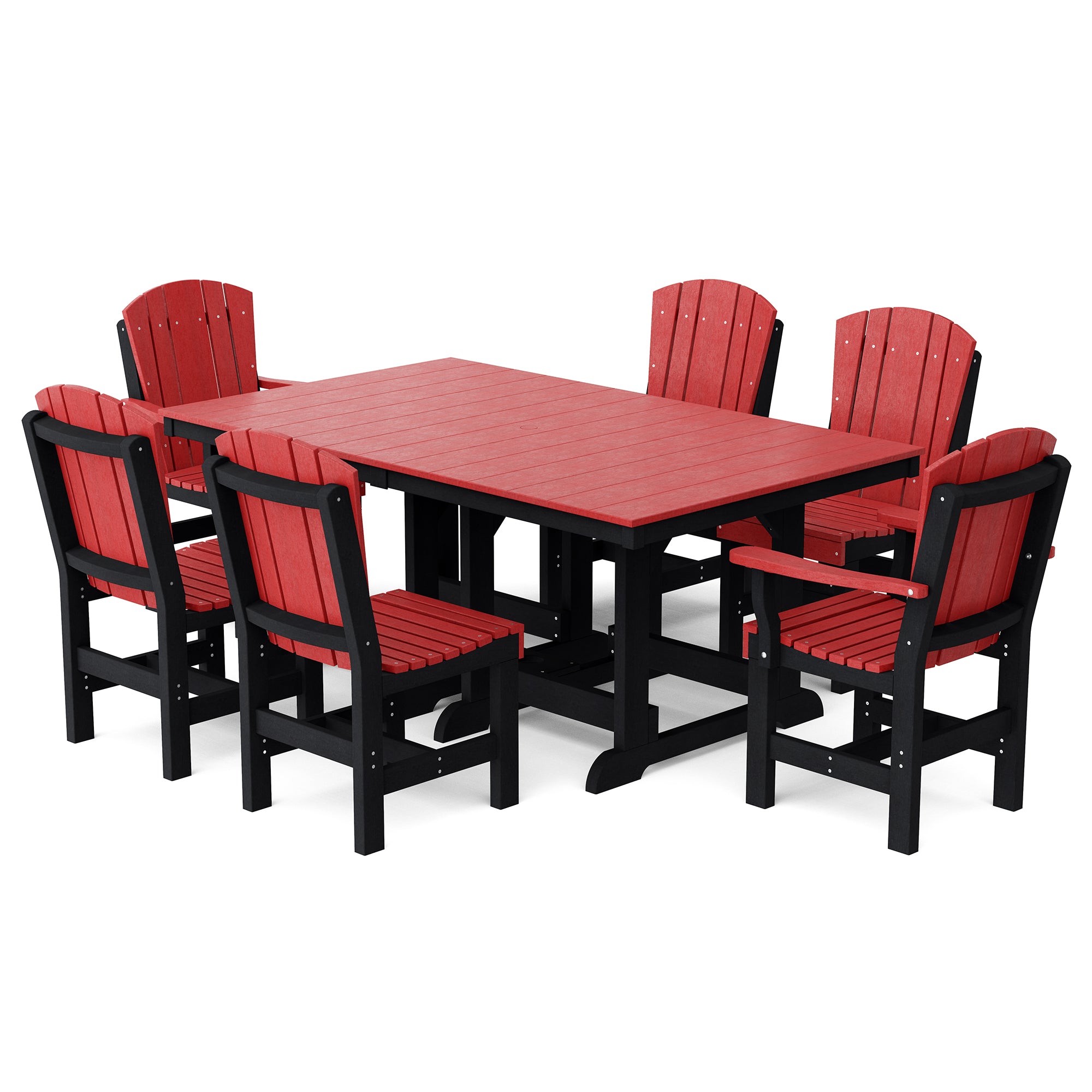 Heritage 7-Piece 44x72 Inch Dining Table Set with Chairs - Perfect for Family Gatherings, Dinner Parties & Outdoor Entertaining