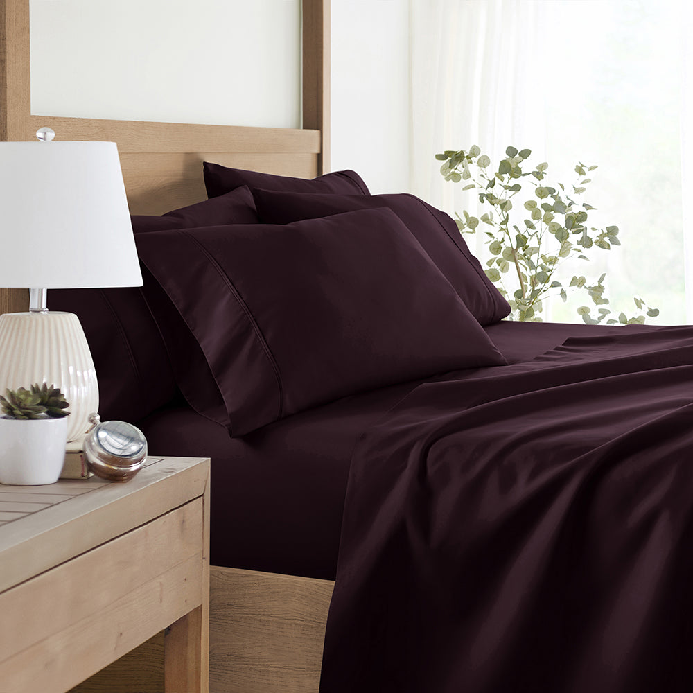 6-Piece Luxury Cotton Bed Sheet Set - Soft & Breathable for Ultimate Comfort - Perfect for Master Bedroom, Guest Room, or Dorm Use