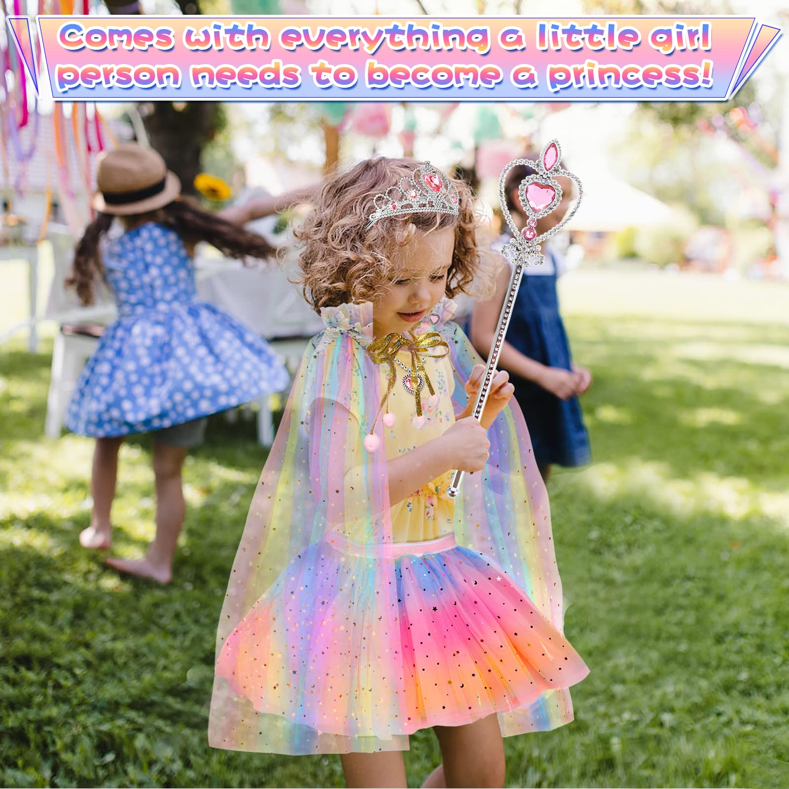 **Princess Dress for Girls 4-6 Years Old | Elegant Cape & Skirt Costume Set | Perfect Easter & Birthday Gift for Toddlers | Dress-Up Play, Birthday Parties & Photo Shoots**