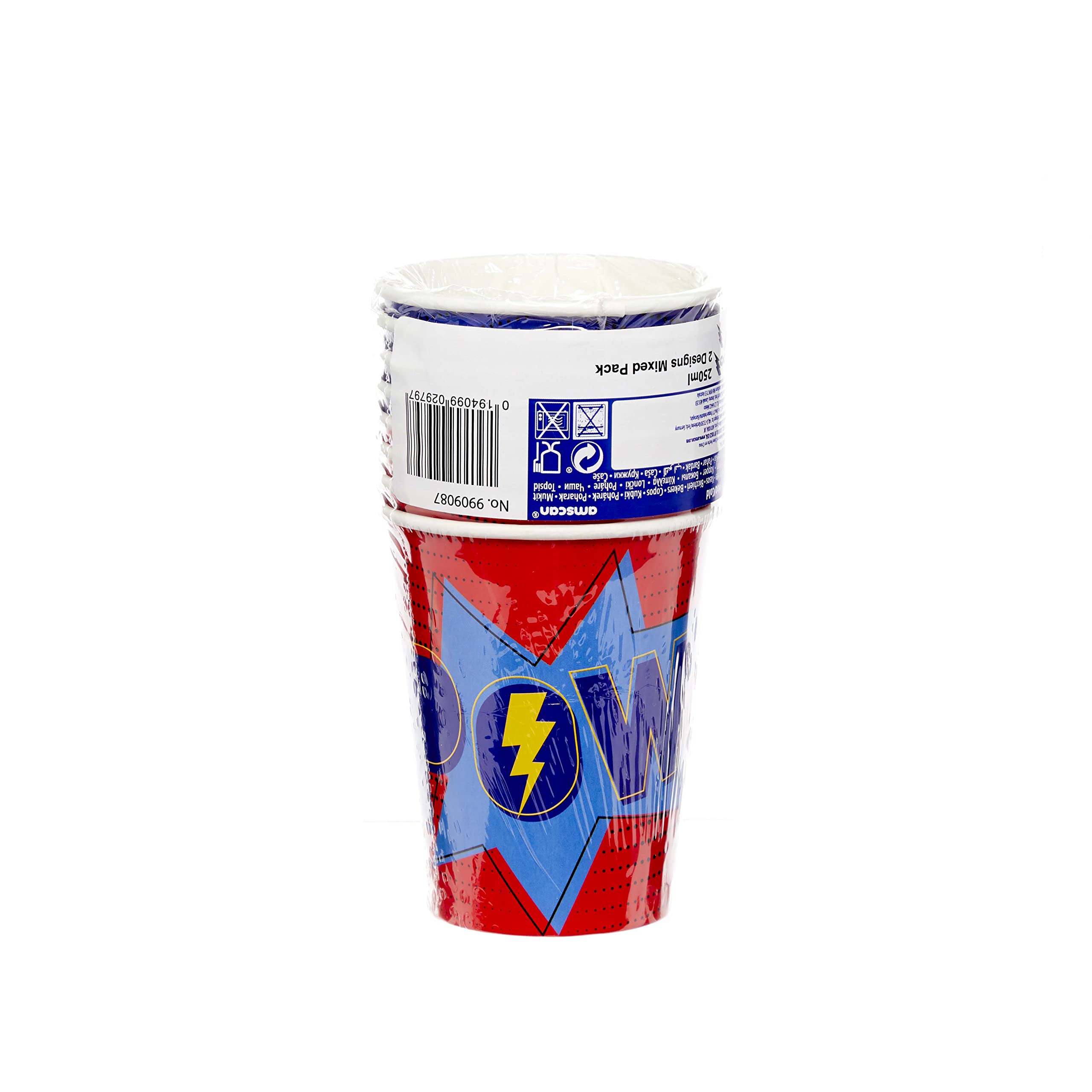 Amscan 9909087 Super Hero Mixed Cups 250Ml (8.5oz) - 12 Pack | Party Supplies for Kids Birthday, Halloween & Superhero Themed Events | BPA-Free Plastic Drinkware for Juice, Soda & Water