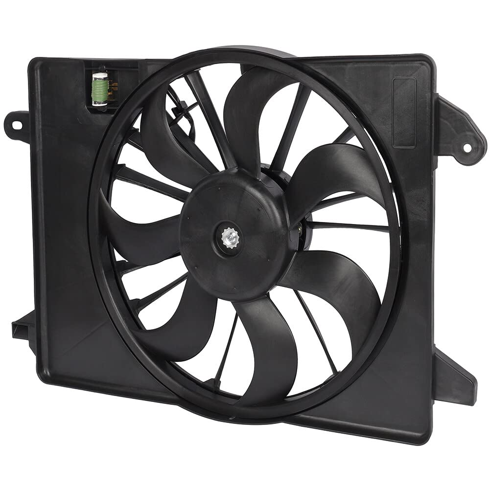SCITOO 622550 Radiator Cooling Fan Replacement for Chrysler 300 Dodge Challenger Charger 2009-2018 - Perfect for Engine Overheating Prevention & Summer Driving