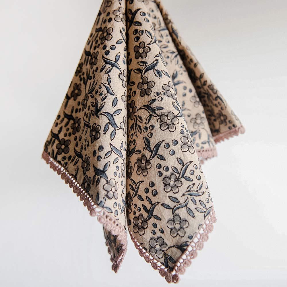 Hand Block Printed Cotton Table Linens - Organic & Eco-Friendly Table Runners, Placemats & Napkins for Dining Room & Wedding Decor
