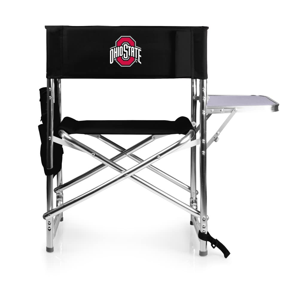 NCAA Cal Bears Folding Sports Chair with Side Table - Portable Camping & Beach Chair for Adults - Perfect for Tailgating, Outdoor Events & Picnics