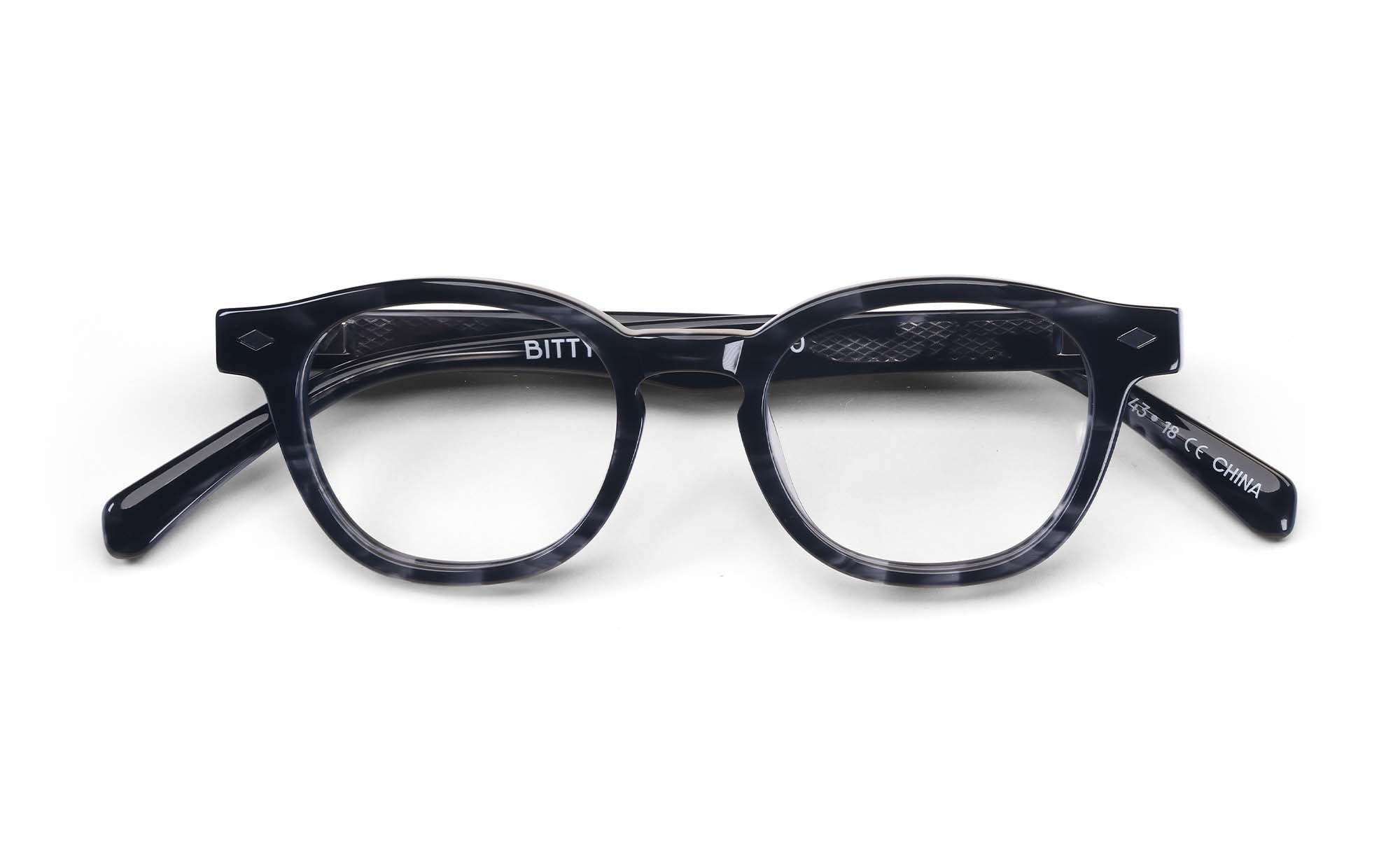 eyebobs - Bitty Witty | Premium Reading Glasses for Men & Women | Round Narrow Face Frames in Black Granite (0.00 Strength) | Perfect for Reading, Computer Work & Fashion Accessories