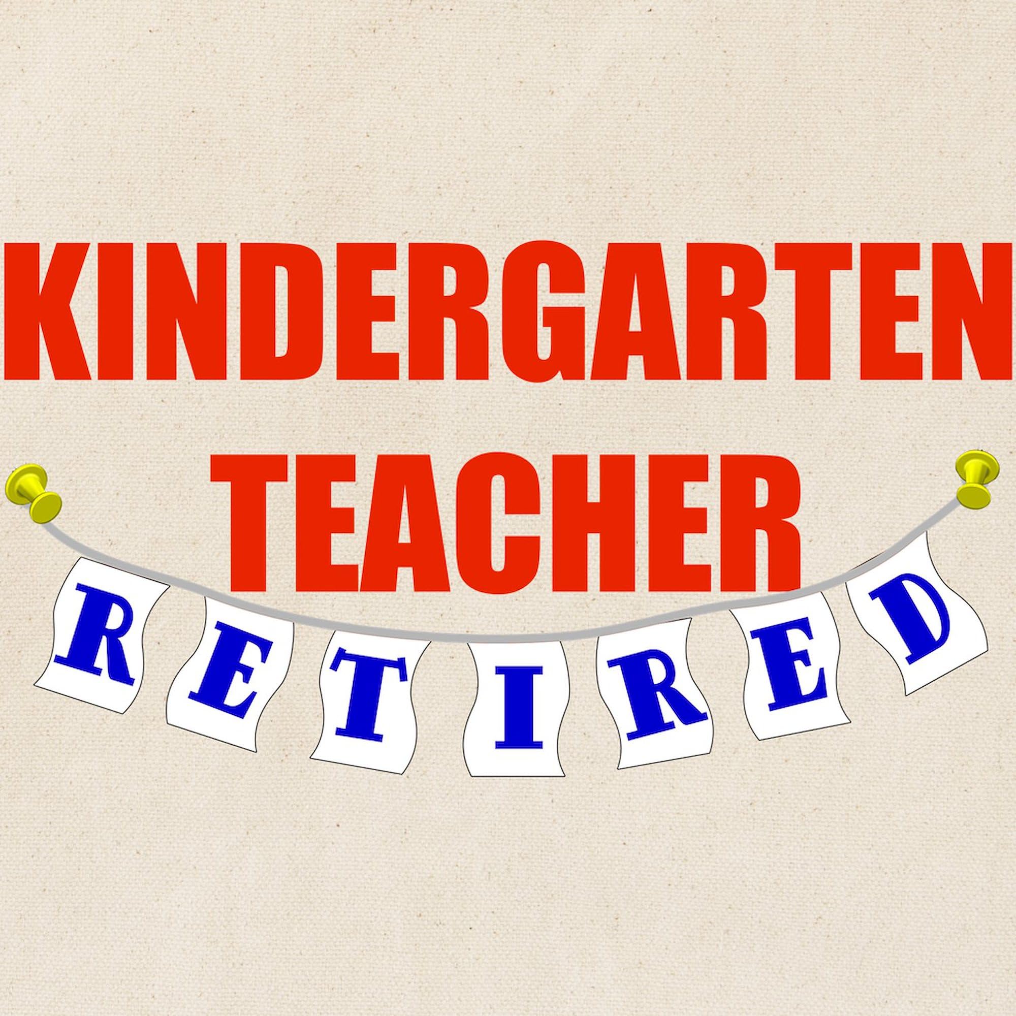 Retired Kindergarten Teacher Tote Bag - Natural Canvas Reusable Shopping Bag for School, Groceries & Everyday Use | Durable Eco-Friendly Gift for Educators