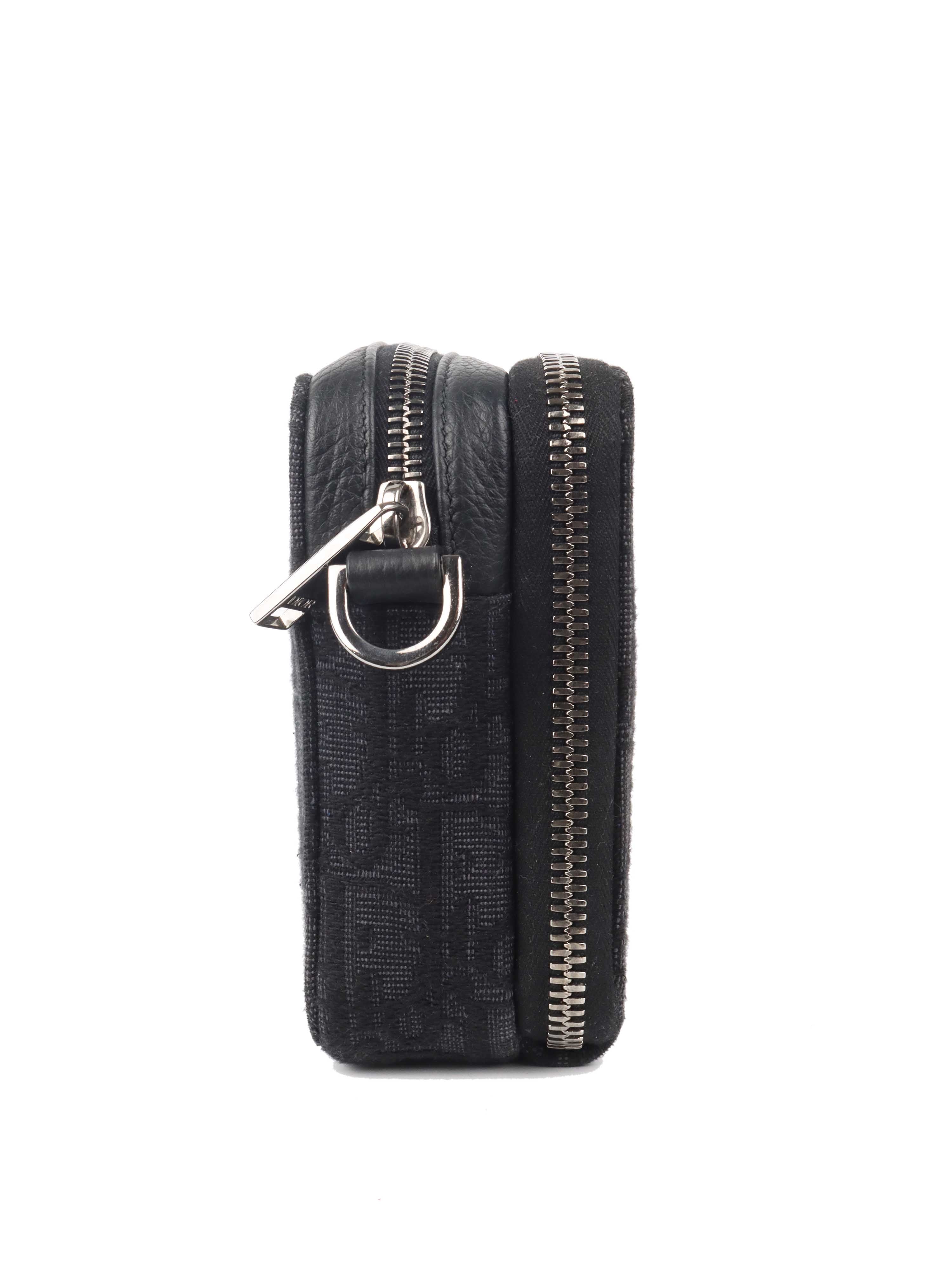 Dior Oblique Jacquard Pouch with Adjustable Strap - Black Luxury Crossbody Bag for Women | Perfect for Everyday Use, Travel & Special Occasions