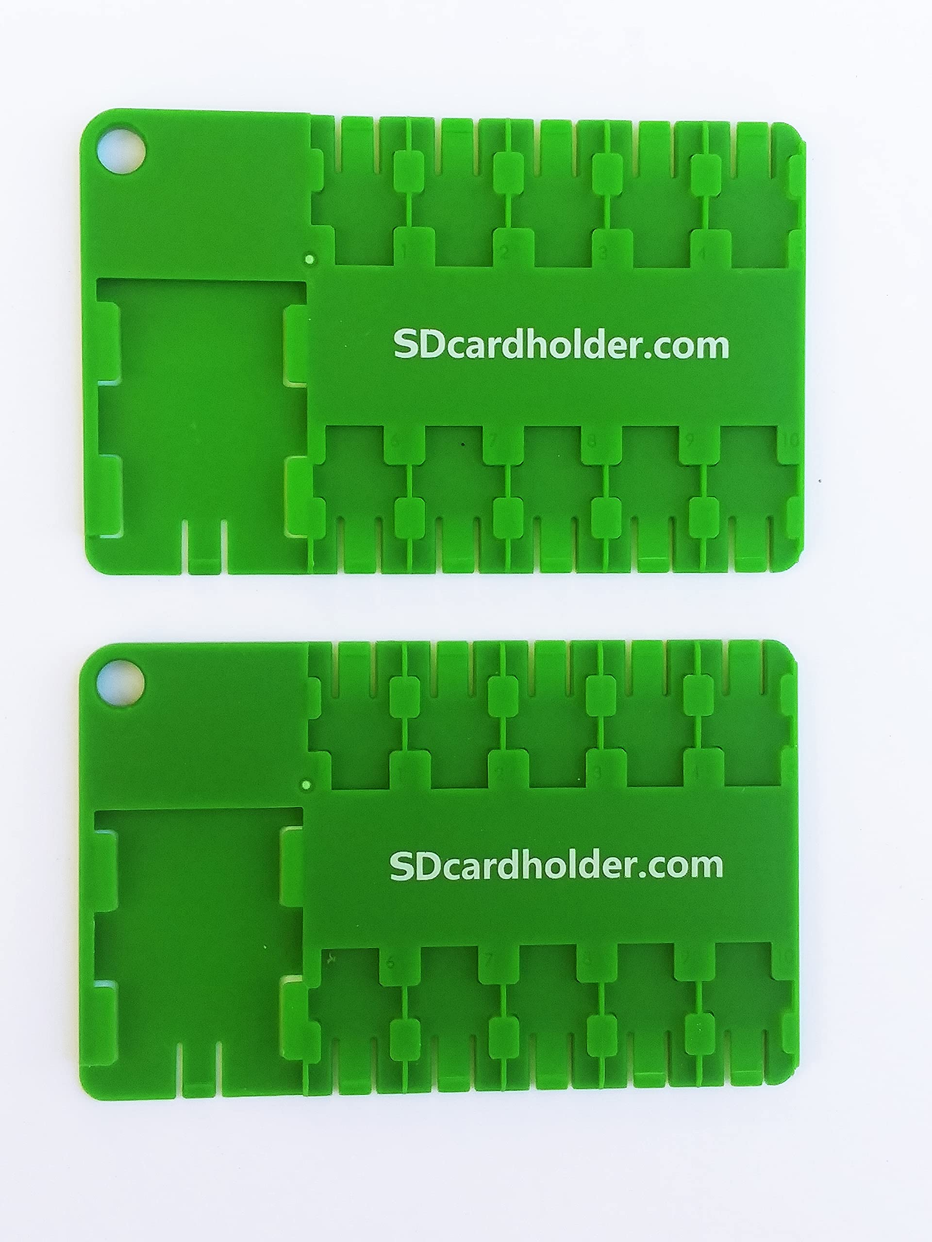 2 Pack Green Micro SD Card Holder - Credit Card Size Memory Card Storage Case for Organizing SD, Micro SD, TF Cards - Perfect for Travel, Photography & Tech Enthusiasts