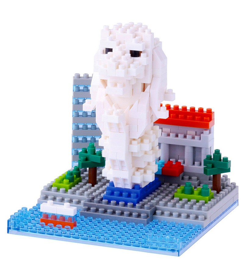 Nanoblock Merlion Building Kit NBH 105 - Singapore Landmark Miniature Model for Adults & Kids - Perfect for Home Decor, Office Display & STEM Education