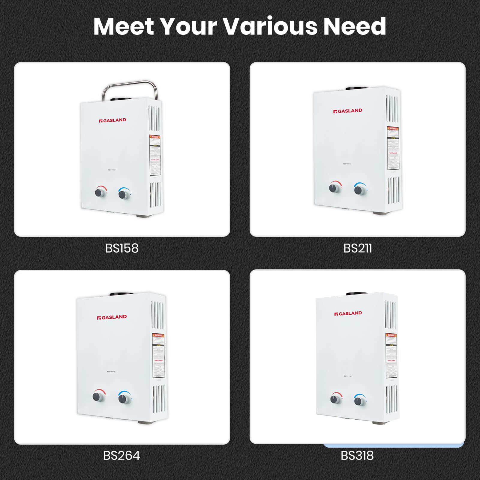 GASLAND BS158 1.58GPM 6L Portable Propane Tankless Water Heater for RV Camping - Instant Hot Water with Overheating Protection, Easy Installation | Perfect for Outdoor Showers, Washing Dishes & Camping Trips