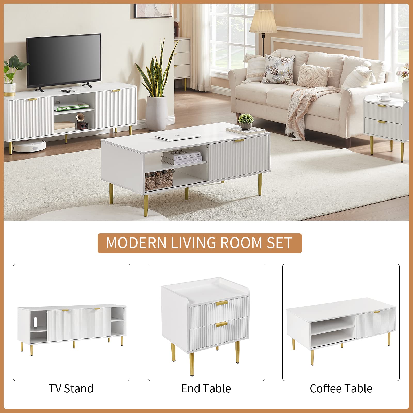 Modern White Coffee Table 48