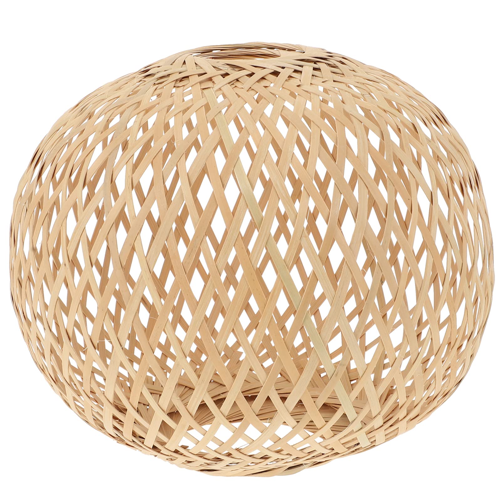 Milisten Wicker Pendant Light Shade - Rustic Rattan Lamp Cover for Table, Chandelier & Ceiling - White Bamboo Woven Craft Lighting Accessory - Perfect for Farmhouse, Boho & Coastal Home Decor