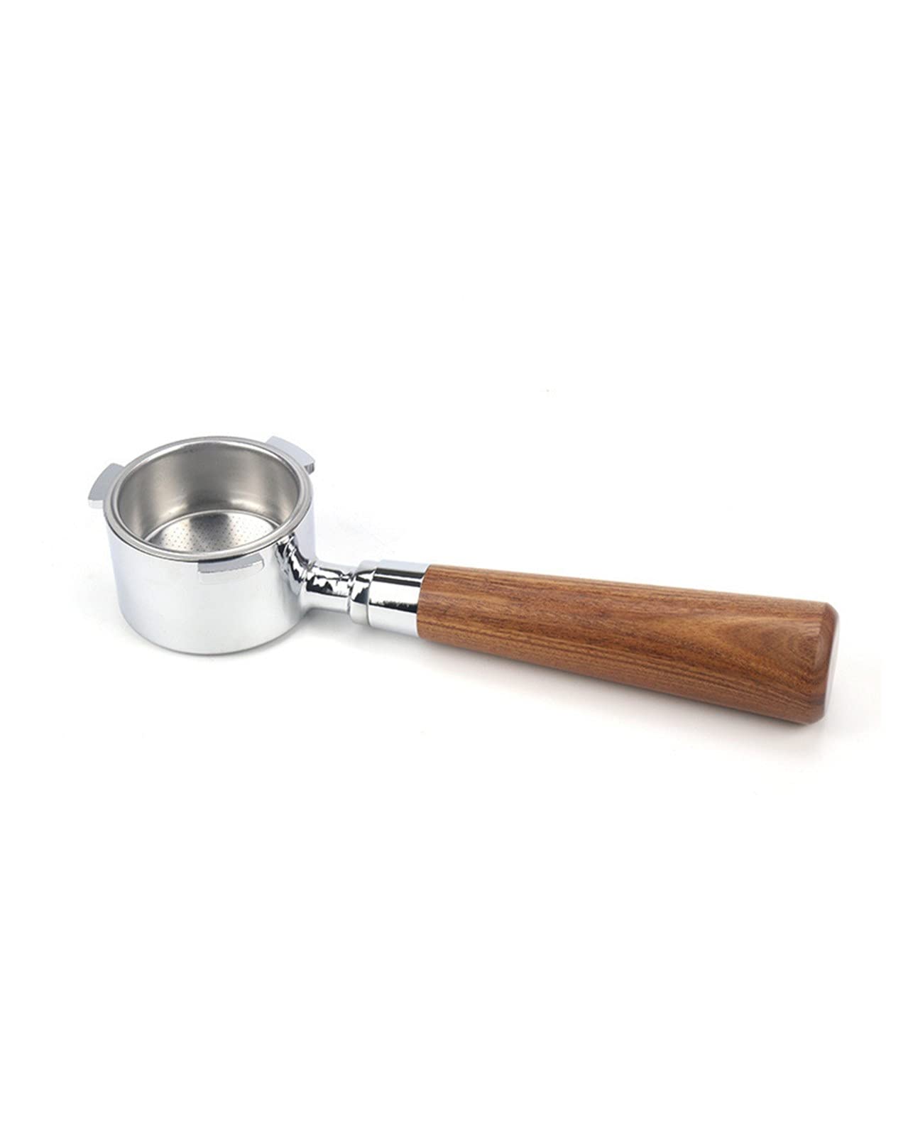 51mm Bottomless Portafilter for DeLonghi Espresso Machines - Premium Alloy Coffee Funnel with Wooden Handle - Barista Style Filter Holder (Color D) - Perfect for Home Baristas & Coffee Shops