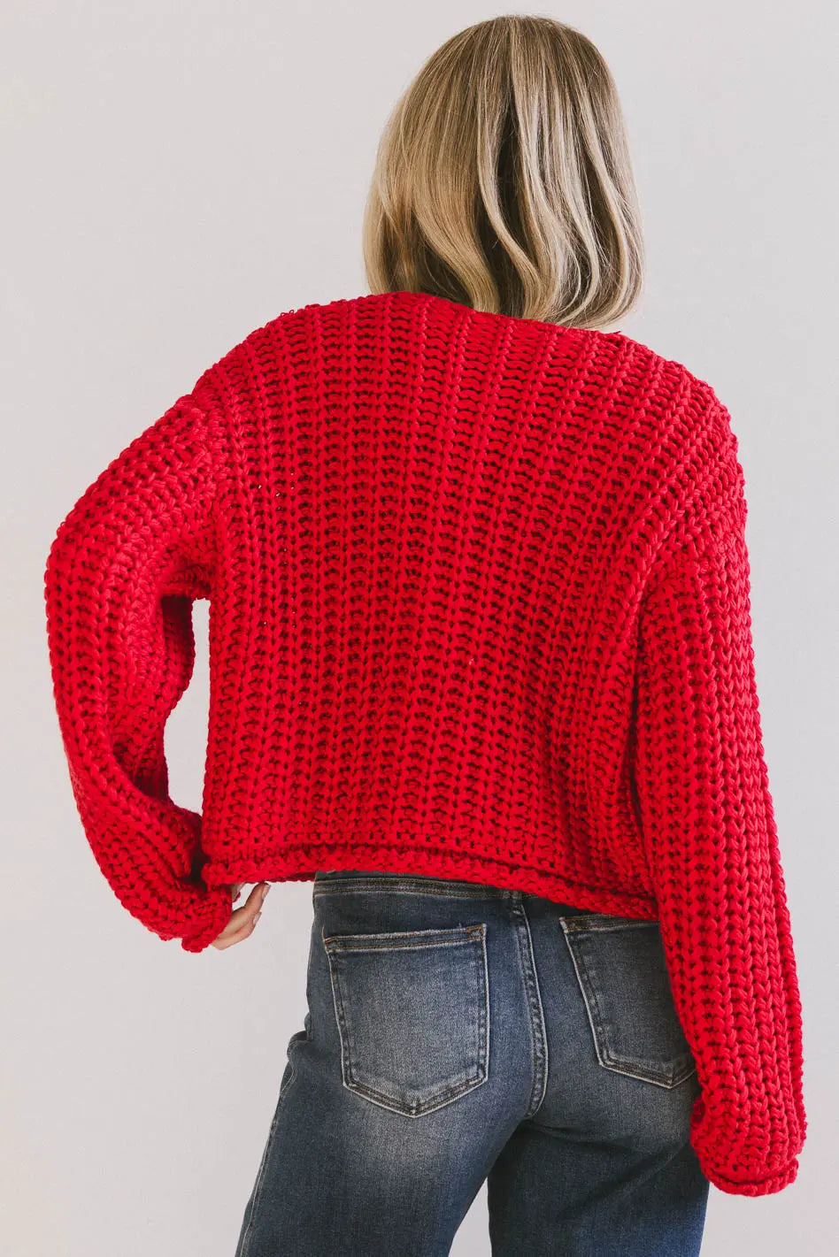 Janelle Knit Cardigan in Red | Cozy Women's Sweater | Perfect for Fall & Winter Outfits | FINAL SALE