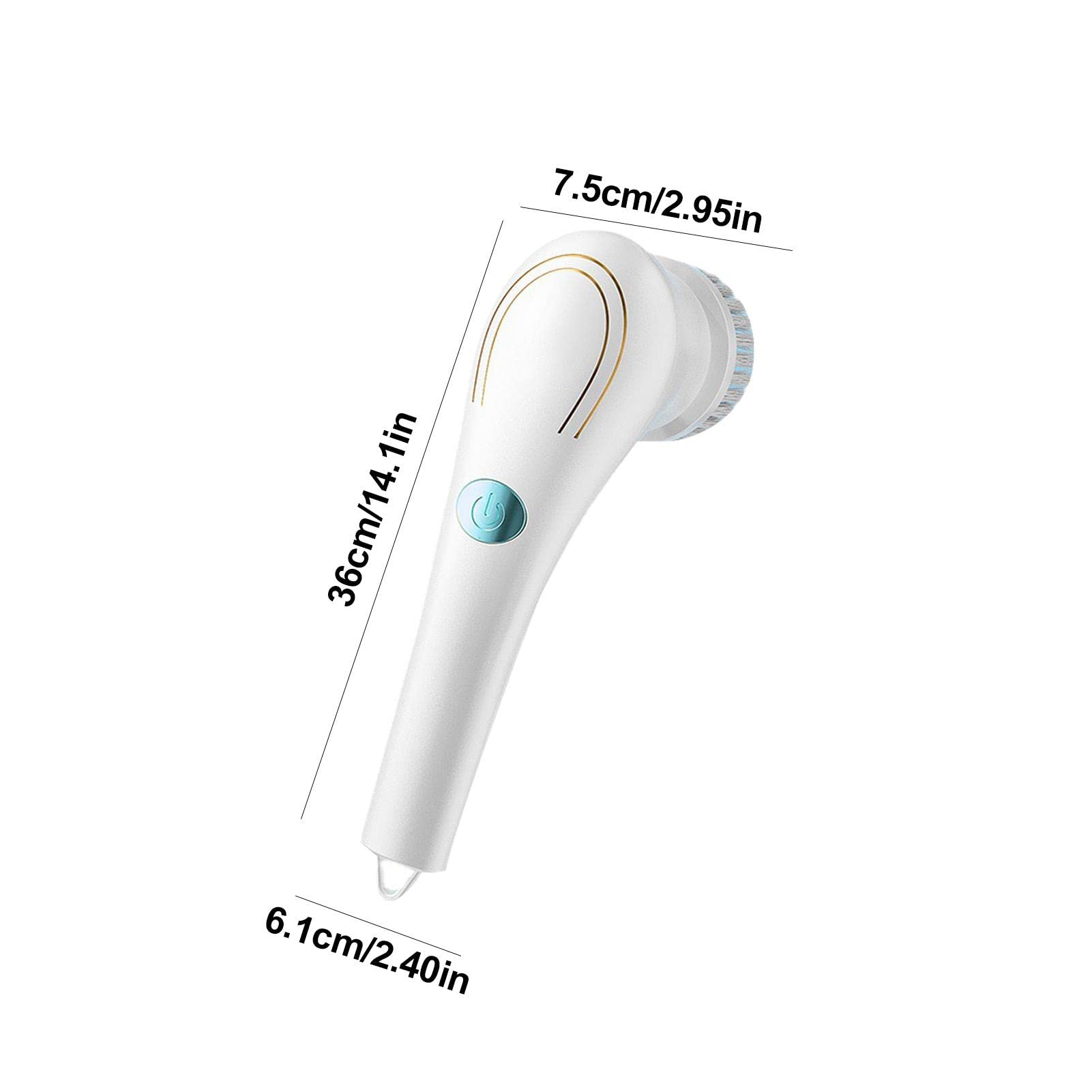 Rechargeable Electric Scrubber Brush with 5 Replaceable Heads - Powerful Cleaning Tool for Bathroom Tiles, Kitchen Sinks, Bathtubs & Floors - Ideal for Deep Cleaning Stubborn Grime & Soap Scum in Households