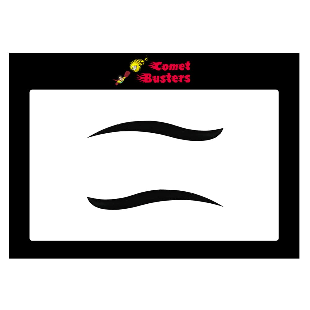 Comet Busters Matte Black Eyeliner Stickers (EYE061) - Waterproof Self-Adhesive Eye Makeup Decals for Parties, Halloween & Cosplay