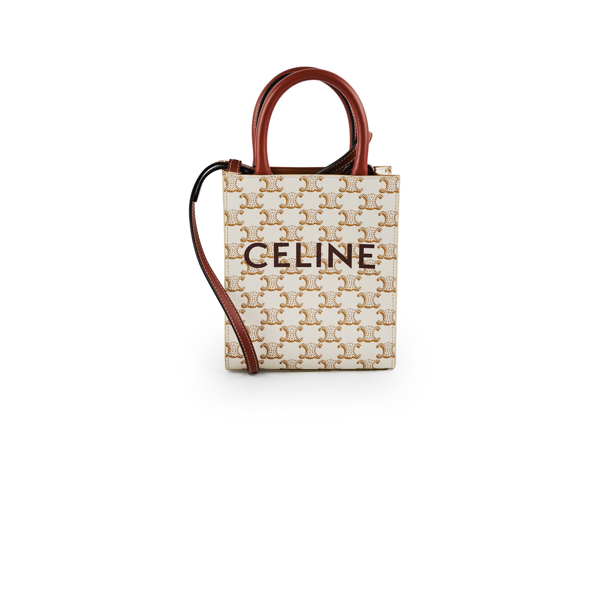 Celine Mini Vertical Cabas Canvas Logo Tote Bag - Luxury Designer Handbag for Women - Perfect for Work, Travel & Everyday Use