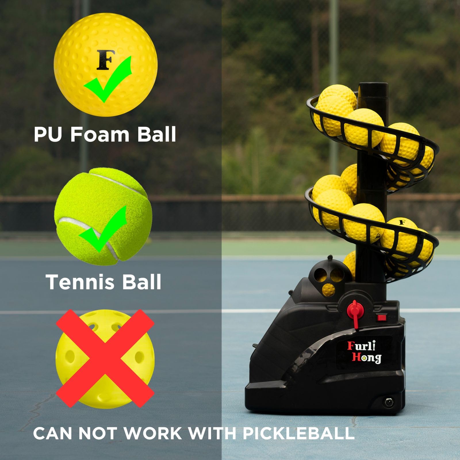 6802NT 2-in-1 Tennis & Baseball Pitching Machine with Net Combo | Ball Recycling System | Includes 6802BH & NT01 | Perfect for Backyard Practice & Team Training