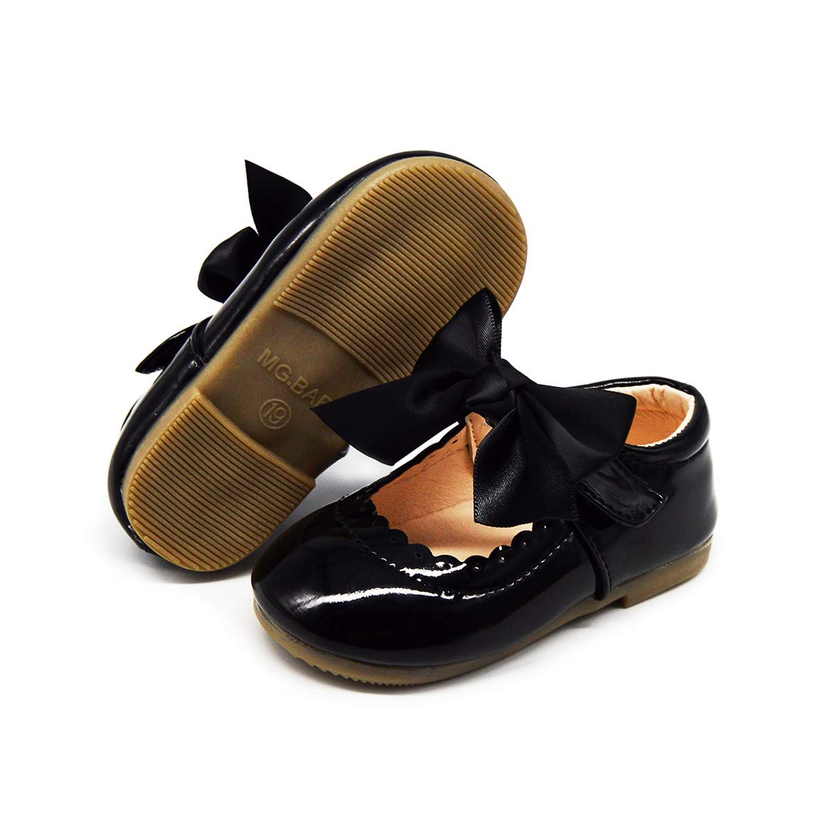 ENERCAKE Toddler Baby Girls Mary Jane Flats - Soft Leather Dress Shoes for Weddings, Parties & Special Occasions - Cute Princess Ballerina Slip-Ons for Little Girls - Perfect for First Steps, Photo Shoots & Dress-Up Play