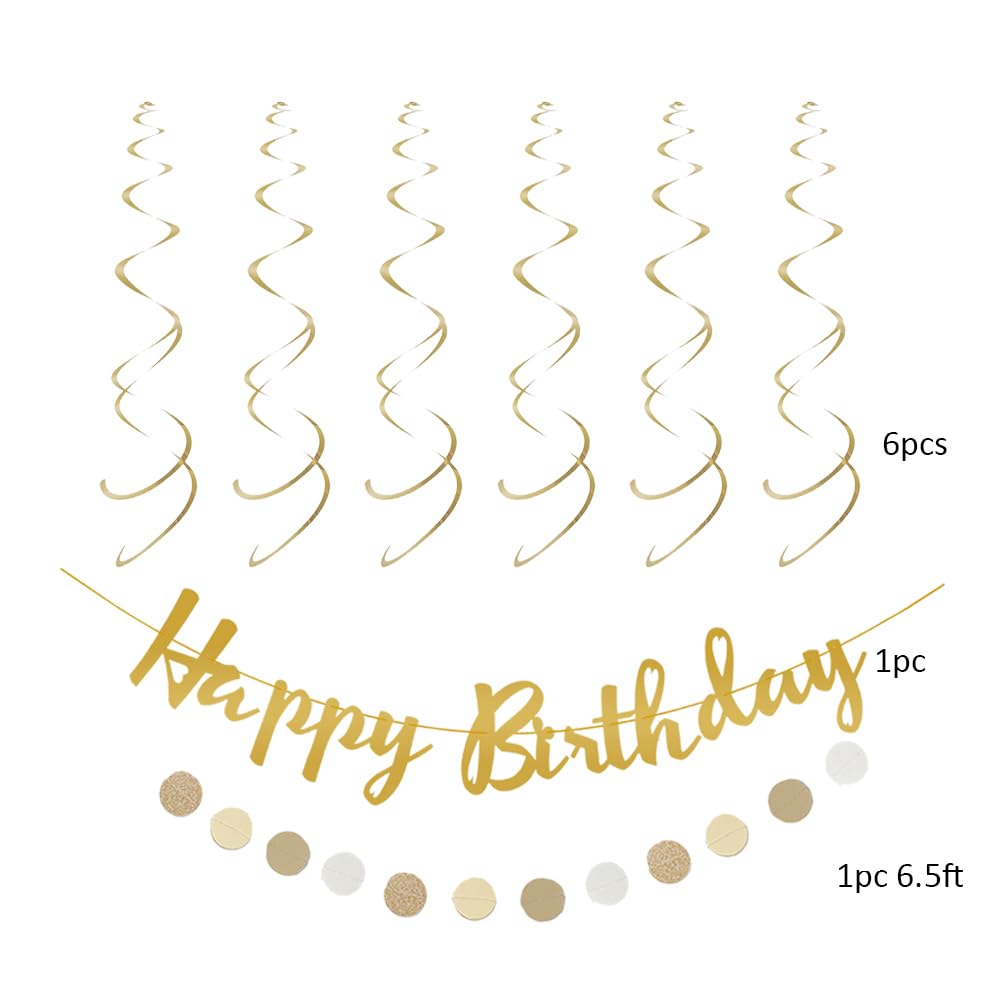 Boho Neutral Birthday Decorations - Brown Tissue Paper Fans, Cream Tan Lanterns with Happy Birthday Banner & Circle Garland - Rustic Party Decor for Women & Girls - Perfect for Birthday Parties, Baby Showers & Boho-Themed Events