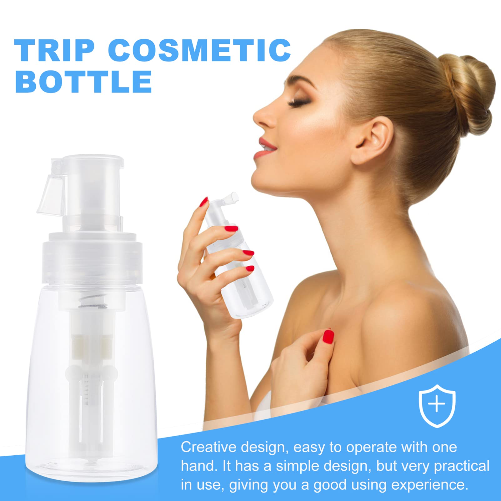 **Healifty 180ml Clear Refillable Powder Spray Bottle - Portable Fine Mist Pump Dispenser for Makeup, Cosmetics & Travel | Perfect for Loose Powder, Setting Spray & DIY Skincare**