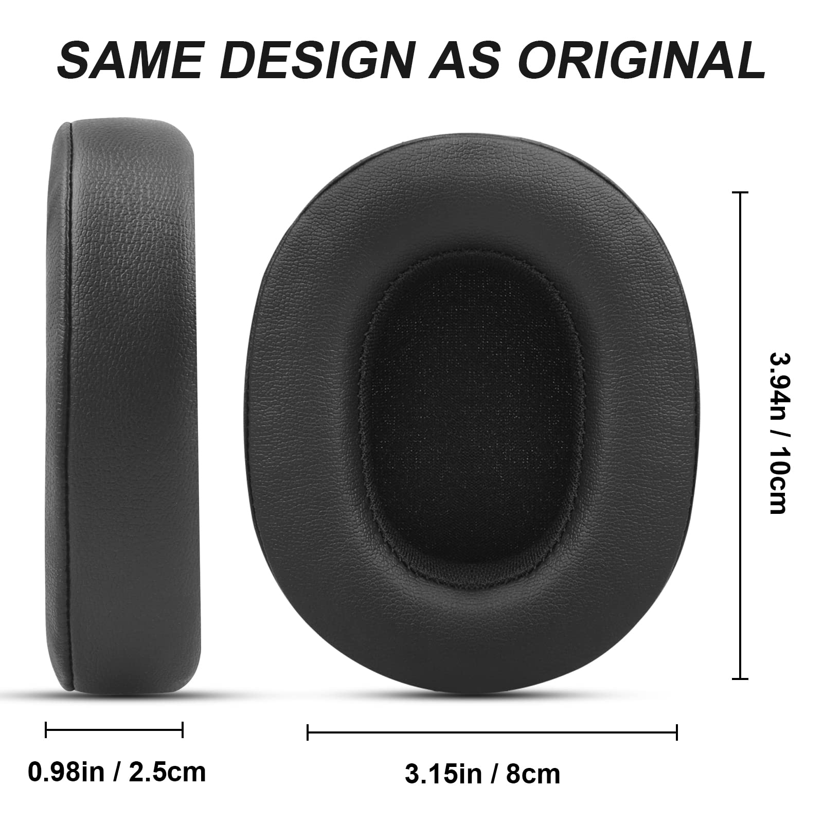 Premium Replacement Ear Pads for Skullcandy Crusher Wireless, ANC/EVO, Hesh ANC/EVO & Hesh 3 Wireless Headphones - Also Compatible with Venue Wireless ANC - Soft Leather Fabric Cushions for Comfort & Durability - Perfect for Gaming, Music & Travel