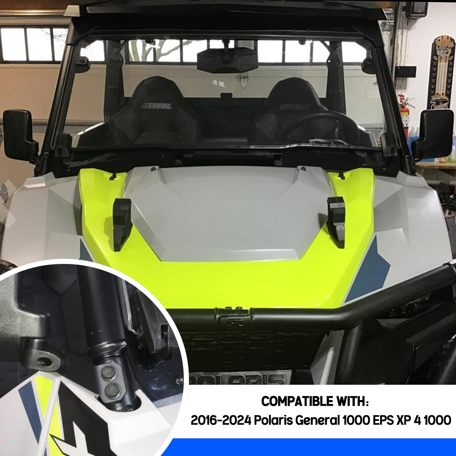 Polaris General 1000 EPS XP 4 Side View Mirrors (2016-2024) - Factory-Style Non-Destructive Mount, Pro-Fit Cage Compatible - Perfect for Off-Road Adventures & Trail Riding
