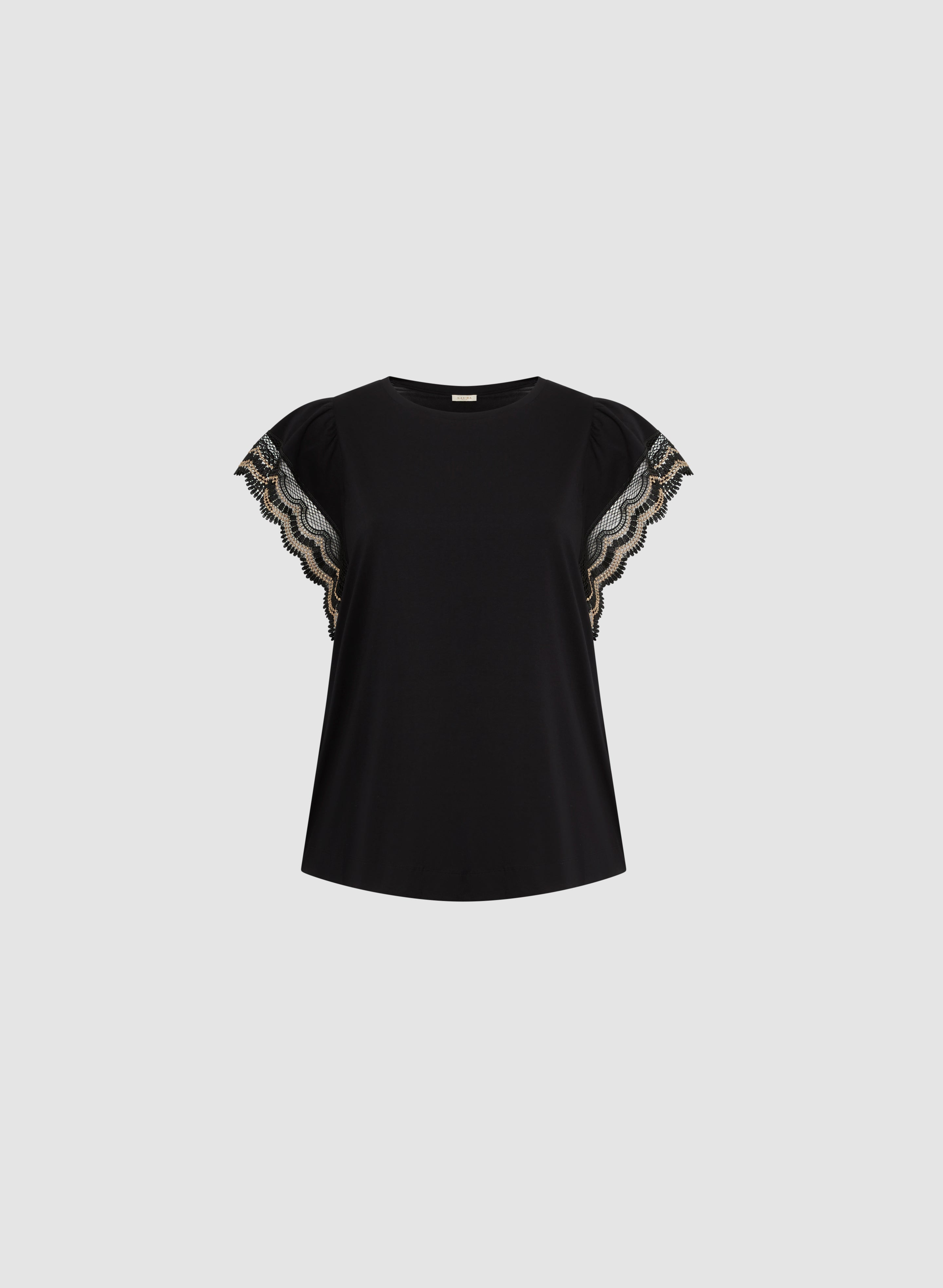 Crochet Trim Cap Sleeve T-Shirt for Women - Stylish Summer Top for Casual Outings, Beach Wear & Boho Fashion