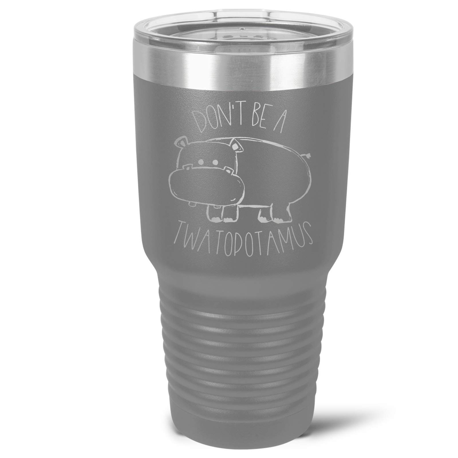 Don't Be A Twatopotamus Stainless Steel Tumbler - 16oz/20oz/30oz Insulated Travel Mug - 16 Color Options - Perfect for Coffee, Tea & Cold Drinks at Work, Gym or Outdoor Adventures